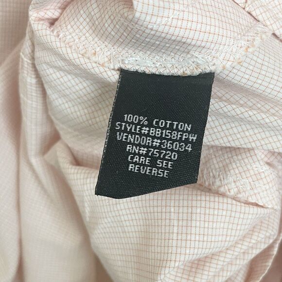 Buckle Black Mens Large Button Up Shirt Peach Long Sleeve Cotton Athletic Fit - Picture 6 of 10